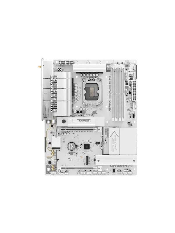 ASRock B860 Challenger WiFi White - motherboard - ATX - LGA1851 Socket - B860 Hovedkort - Intel B860 - Intel LGA1851 socket - DDR5 RAM - ATX