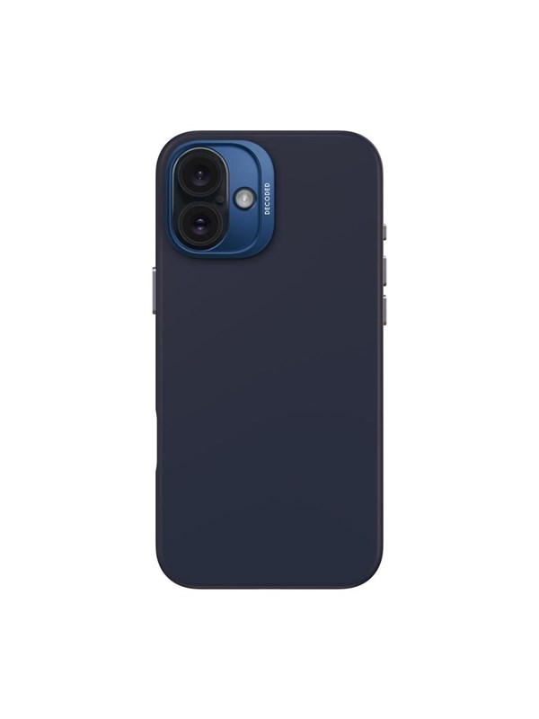 Decoded AntiMicrobial Silicone Backcover for iPhone 16 Plus Blue Print (Navy)