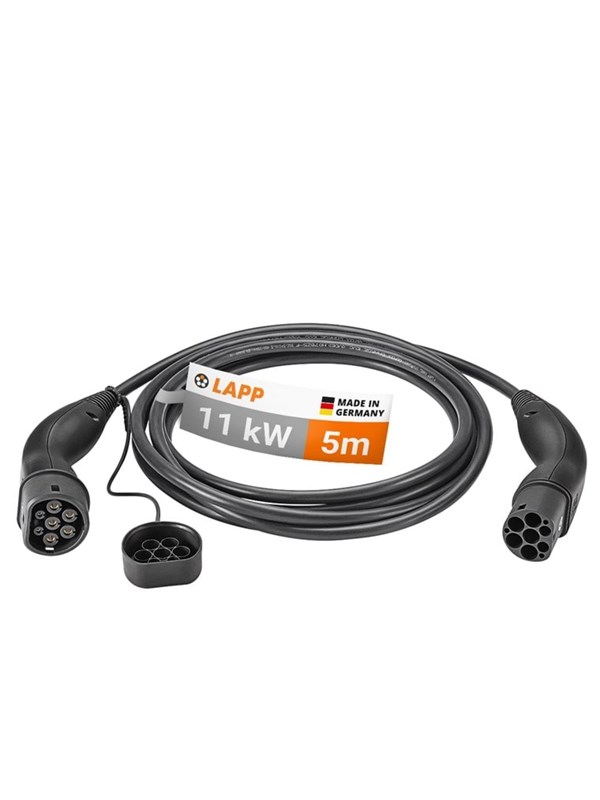 LAPP Type 2 Charging Cable, up to 11 kW, 5 m, black