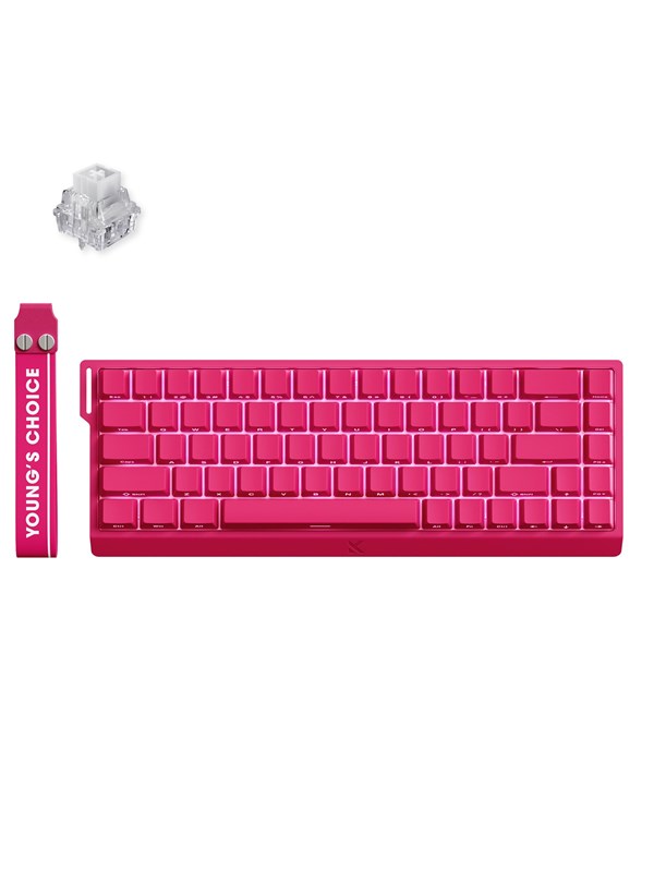 MCHOSE Ace 68 Ice Rhino Magnetic Hall Effect - Gamingtastatur - Uten numpad - Engelsk (USA) - Rød