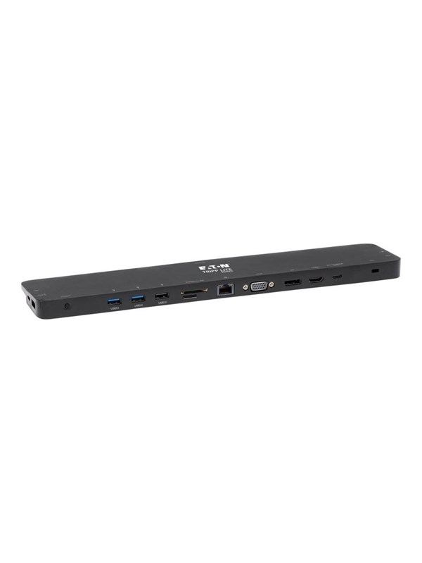 Tripp Lite Triple-Monitor USB C Dock USB C Docking Station with 4K HDMI &amp; DisplayPort VGA - USB-A/C GbE 100W PD Black - docking station - USB-C 3.1 / Thunderbolt 3 - VGA HDMI DP - GigE