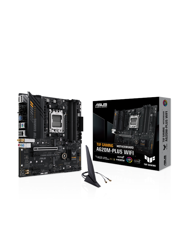 ASUS TUF GAMING A620M-PLUS WIFI Hovedkort - AMD A620 - AMD AM5 socket - DDR5 RAM - Micro-ATX