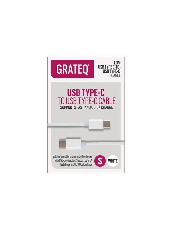 Grateq - USB-C cable - 24 pin USB-C to 24 pin USB-C - 1 m