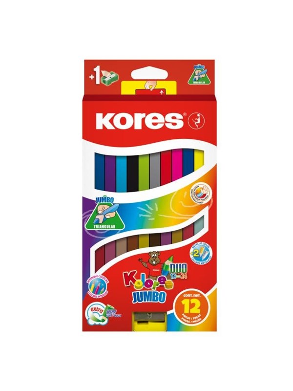 Kores - Kolores - Jumbo Dou 12 Coloured Pencils