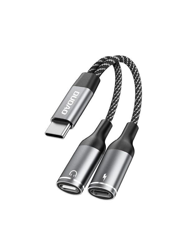 Dudao L13C+ 2in1 USB-C Adapter - Gray
