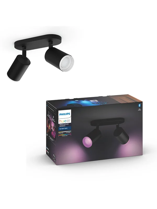 Philips Hue Fugato Plate/Spiral 2x5.7W Spots - Svart