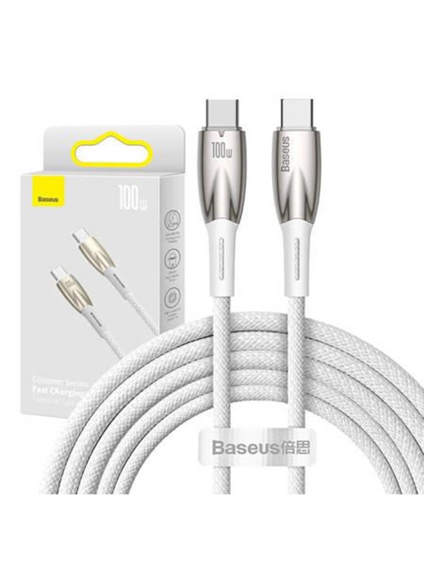 Baseus USB-C cable for USB-C  Glimmer Series 100W 2m (White)