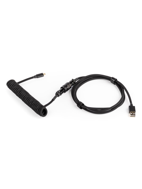 DUTZO Coiled Aviator Micro-USB B cable - Black - Upgrade Accessories - Svart