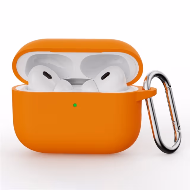 Til AirPods Pro 3 Silikondeksel Integrert Bluetooth-øretelefondeksel med krok - Oransje