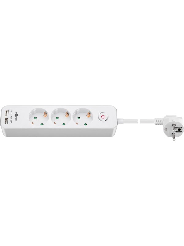 Pro 3-way power strip with switch and 2
