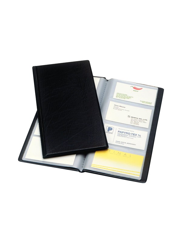 Esselte Business card book - for 60 x 95 mm - capacity: 128 cards - black