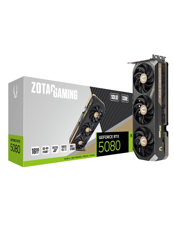 ZOTAC GeForce RTX 5080 Solid Core - 16GB GDDR7 RAM - Grafikkort