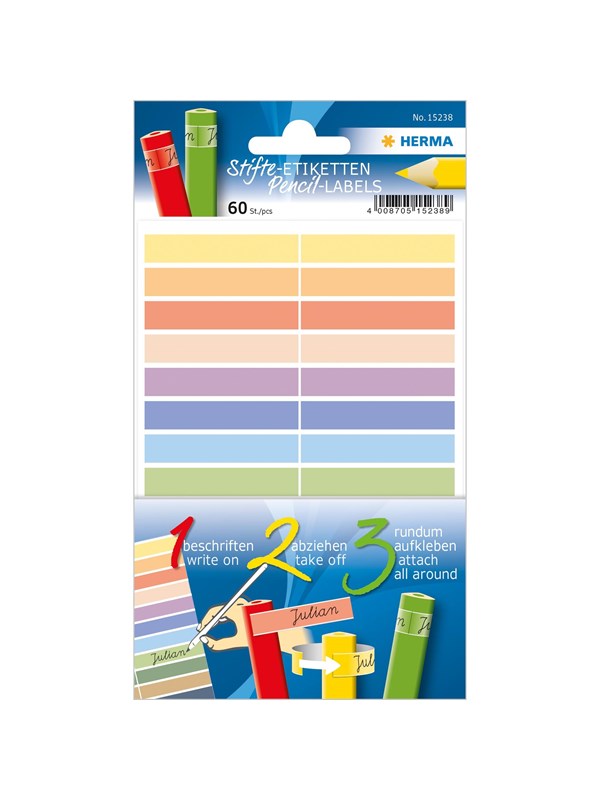 HERMA Pencil labels as name stickers for coloured pencils 10 x 46 mm self-adhesive