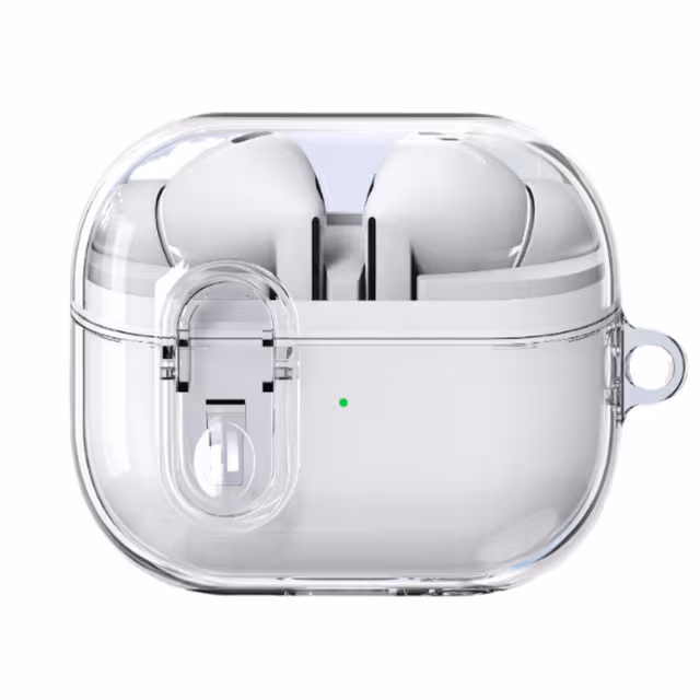 Beskyttelsesveske til Samsung Galaxy Buds 3/Buds 3 Pro med nøkkelring Gjennomsiktig