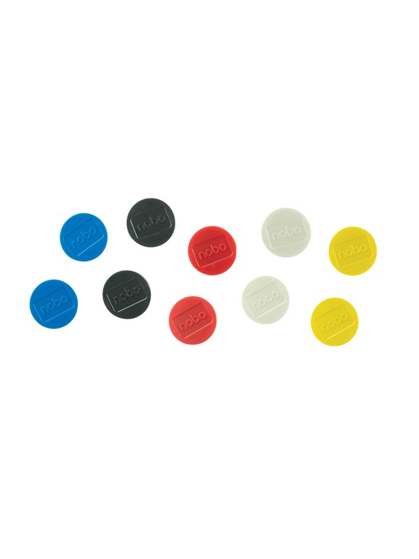 Nobo  Whiteboard magneter 32 mm, pakke med 10 stk. assorterte farger Assortert
