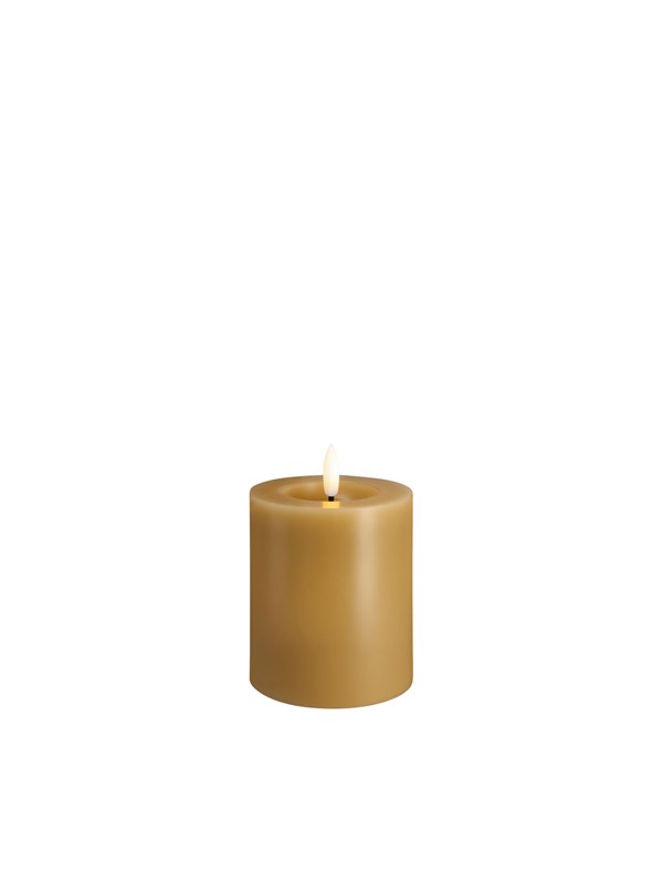 Moods &amp; More LED pillar candle - Melted Honey mustard - 74x100 mm