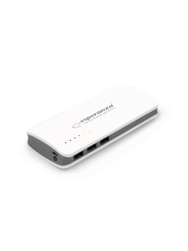 Esperanza POWER BANK RADIUM 8000MAH WHITE/GRAY Nødlader - Hvit - 8000 mAh