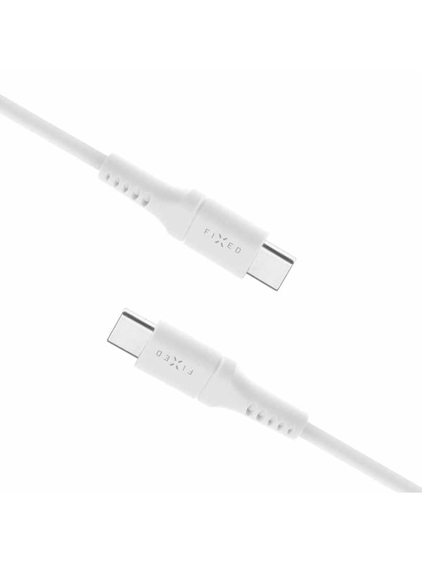 FIXED LIQUID Silicone - 60W - USB-C <-> USB-C - 1.2m - Hvit