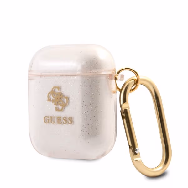 Guess AirPods (1/2) Deksel Glitter Case Gull