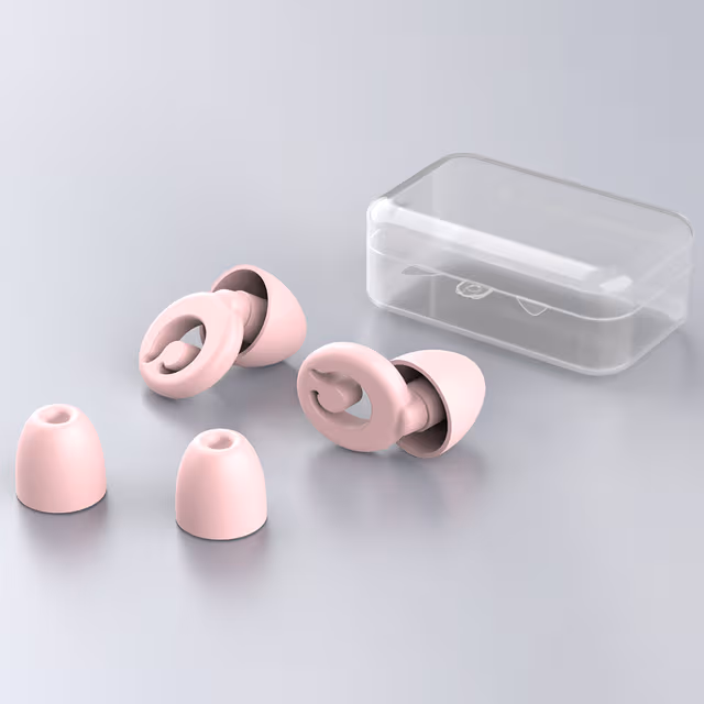 Vanntette ørepropper for støyreduksjon for soving og svømming Rosa