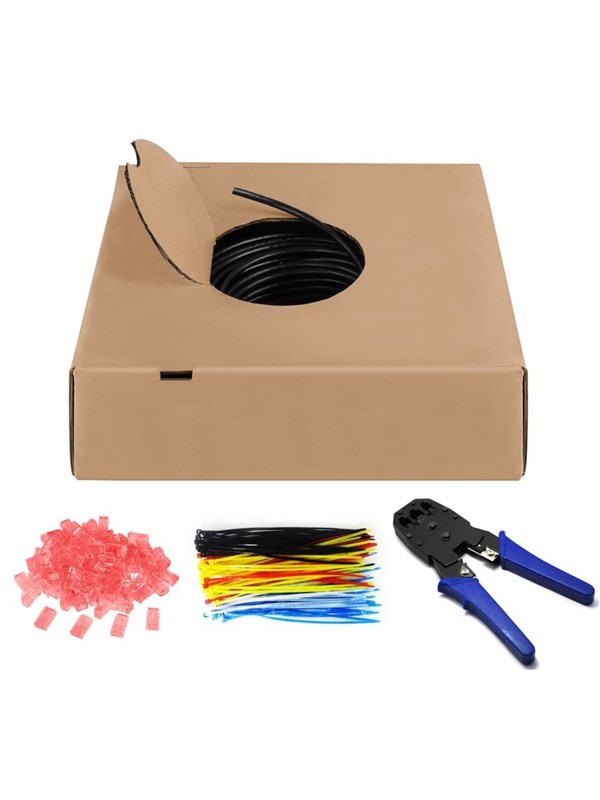 Pro CAT 6 Outdoor network cable set U/UTP black 305 - Svart - 305m