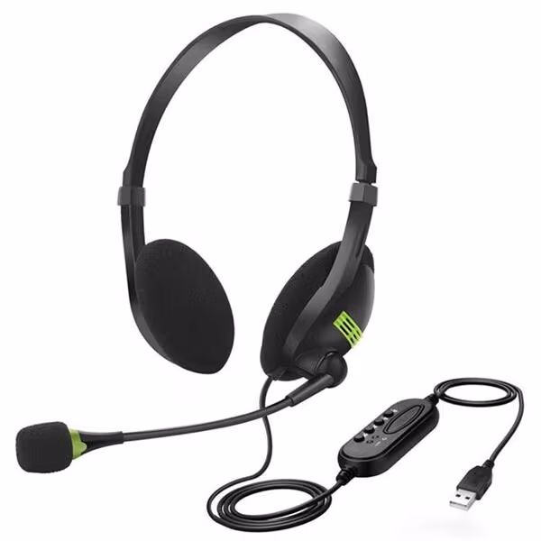USB-headset med volumkontroll