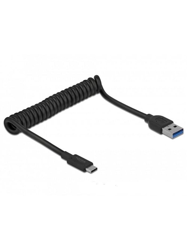 DeLOCK USB 3.1 Gen 2 Coiled Cable Type-A male to Type-C male
