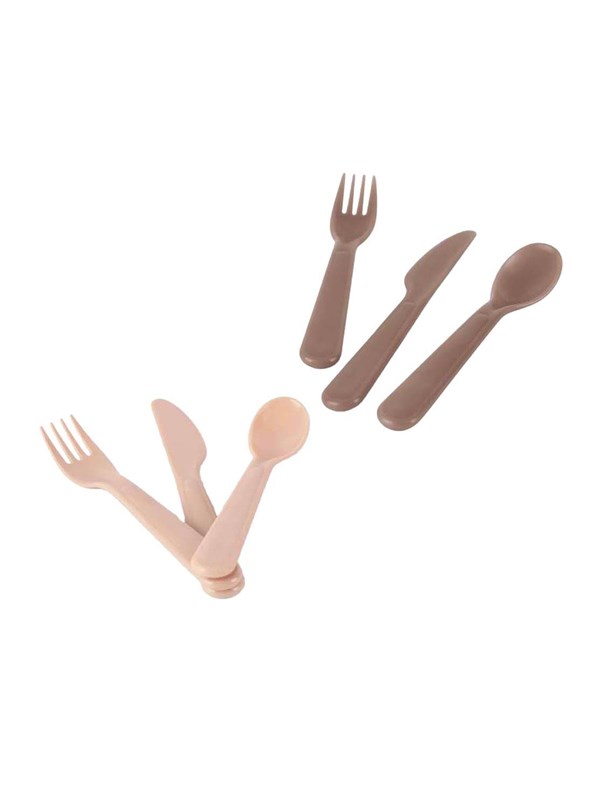 Dantoy - Cutlery set Mocha/Beige 6 pcs.