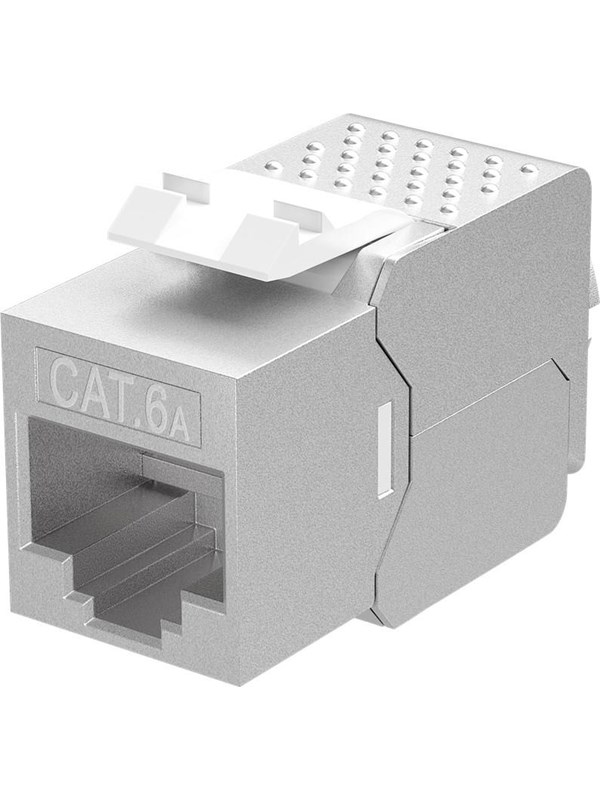 Pro Keystone module RJ45 CAT 6A STP slim-line - Sølv - 0cm