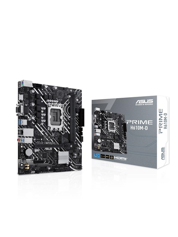 ASUS PRIME H610M-D Hovedkort - Intel H610 - Intel LGA1700 socket - DDR5 RAM - Micro-ATX