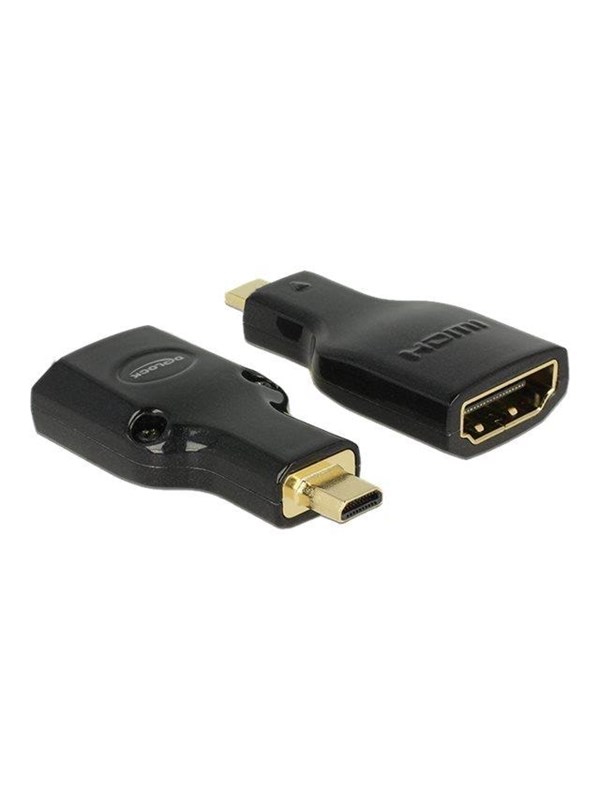 DeLOCK Adapter High Speed HDMI with Ethernet - HDMI Micro-D male > HDMI-A female 4K black