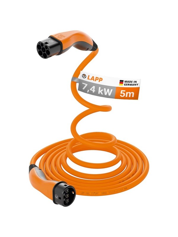 LAPP Type 2 HELIX Convenience Charging Cable up to 7.4 kW 5 m orange