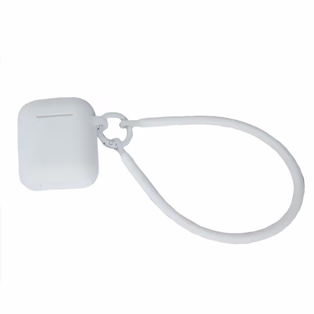 Silicone Protective Case with Hand Strap compatible with Apple AirPods 1 and 2 - White Anti-Lost Cover