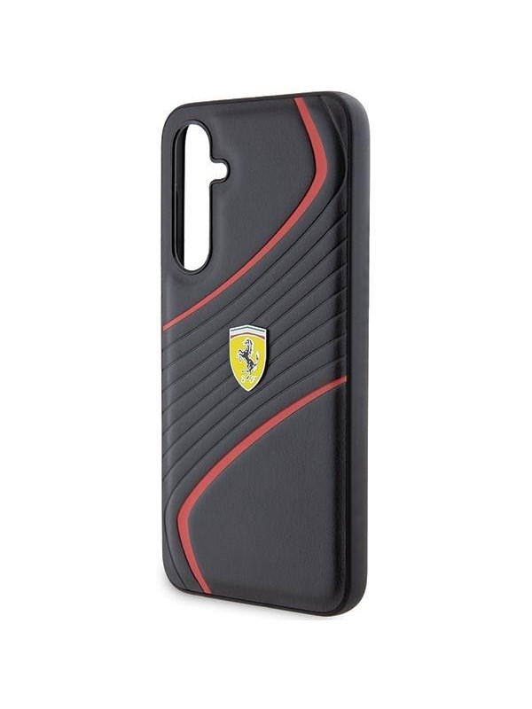 Ferrari Twist Metal Logo Case for Samsung Galaxy S23 FE - Black