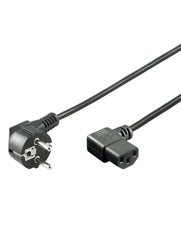 Pro Power cable C13 2x90° - Svart - 3m