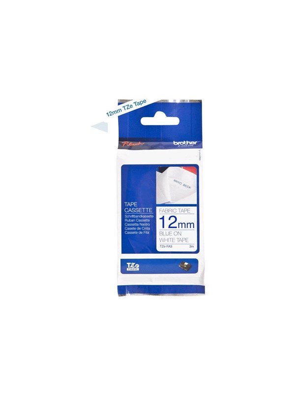 Brother TZFA3 - Navy Blue On White - Roll (1.2 cm x 3 m)