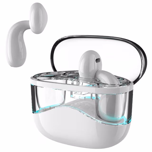 Trådløse Bluetooth-øretelefoner In-Ear Ultra-Long Standby Call Sportshodetelefoner - Hvit