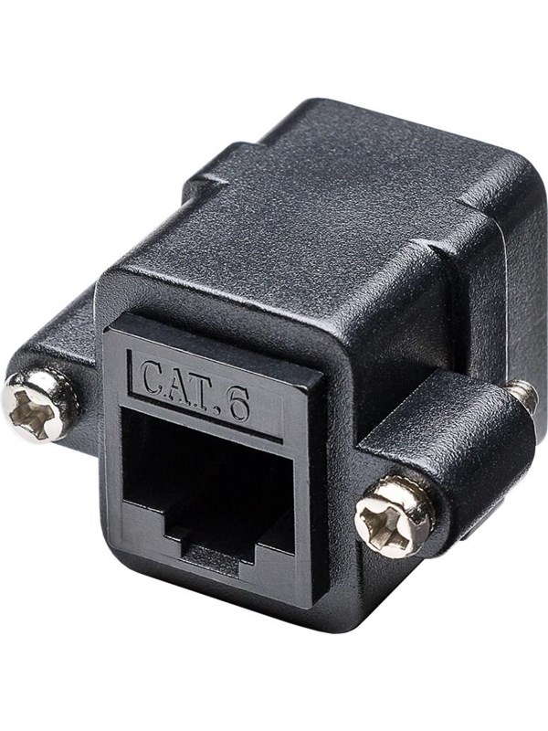 Pro RJ45 mounting adapter with mounting flange black - Svart