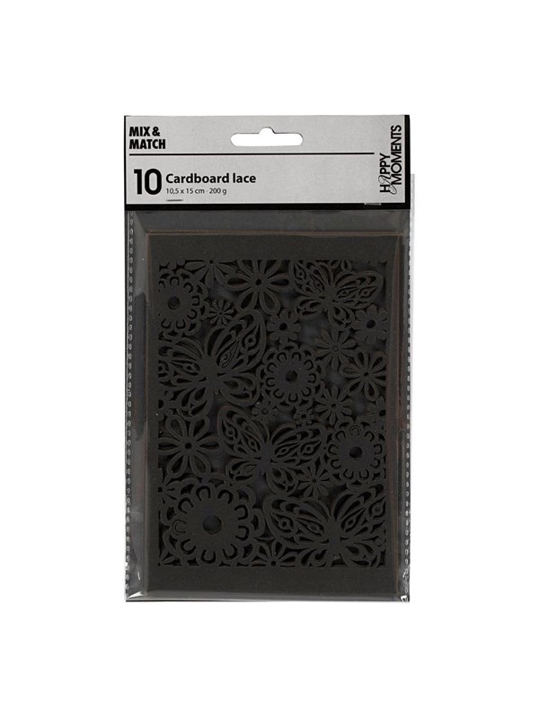 Creativ Company - Patterned Cardboard Black 10 pcs.