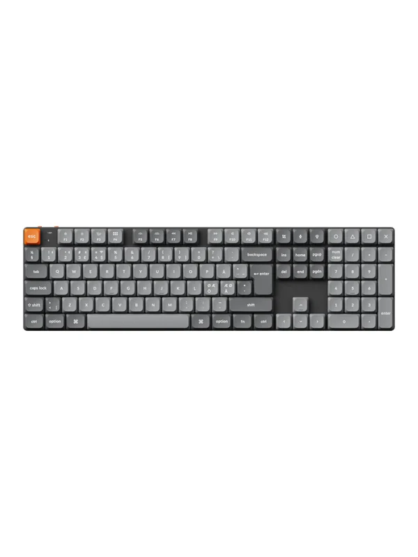 Keychron K5 MAX QMK/VIA Wireless RGB Hot Swap Low Profile Red - Gray - Gamingtastatur - Nordisk - Grå