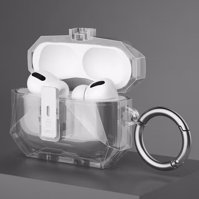 COTECI For AirPods Pro 3 Beskyttende Etui Med Metallkrok - Svart
