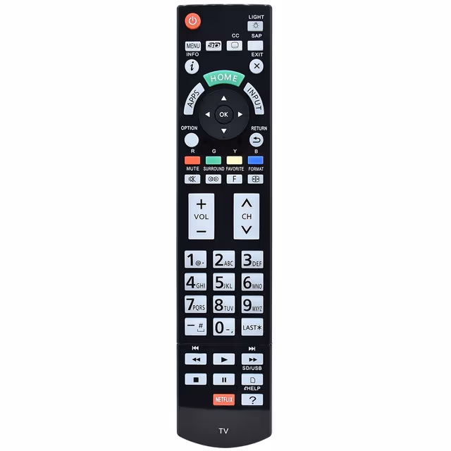 TV-fjernkontroll erstatning for N2QAYB000862 for Panasonic TV med brukervennlig knapp