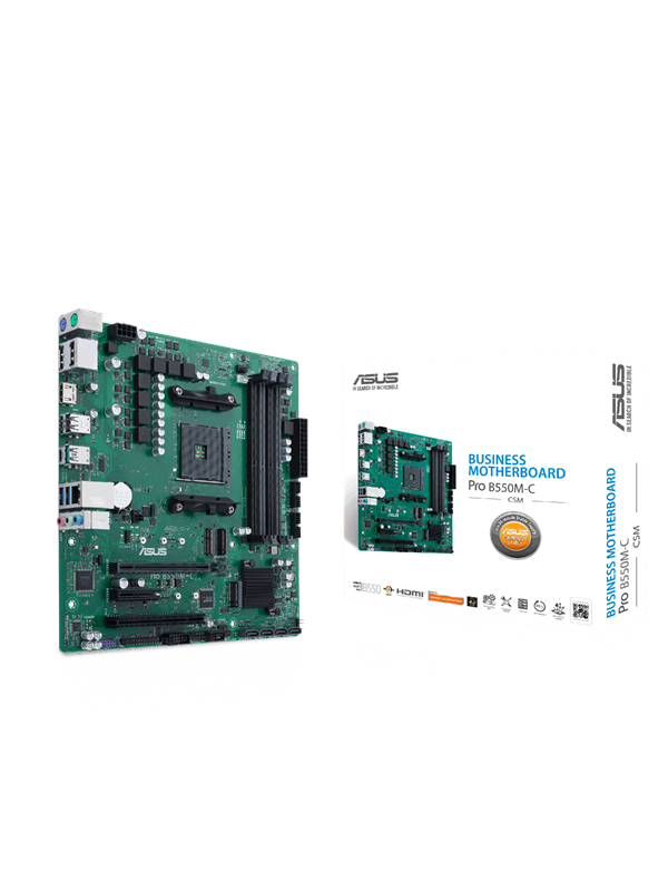 ASUS Pro B550M-C/CSM Hovedkort - AMD B550 - AMD AM4 socket - DDR4 RAM - Micro-ATX