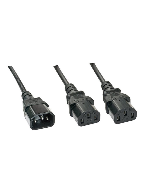 Lindy - power splitter - IEC 60320 C14 to power IEC 60320 C13 - 1 m