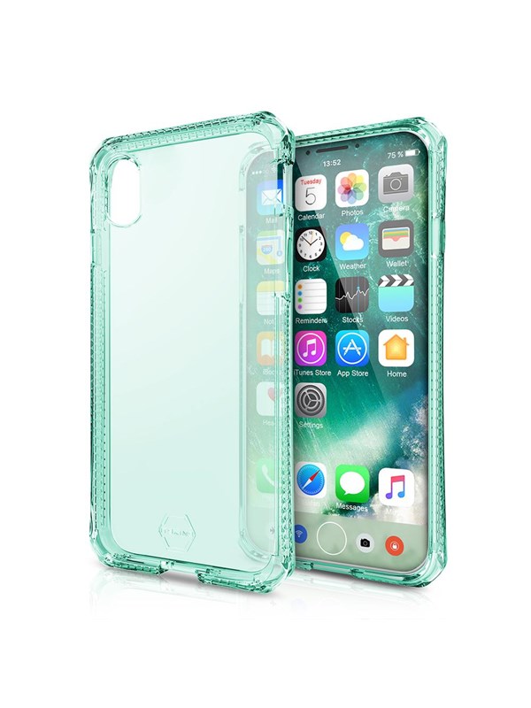 ITSKINS  SPECTRUM CLEAR cover for iPhone XS / X®. Tiffany green