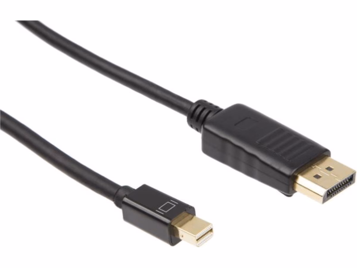 MiniDP til Displayport kabel 1m (sort)