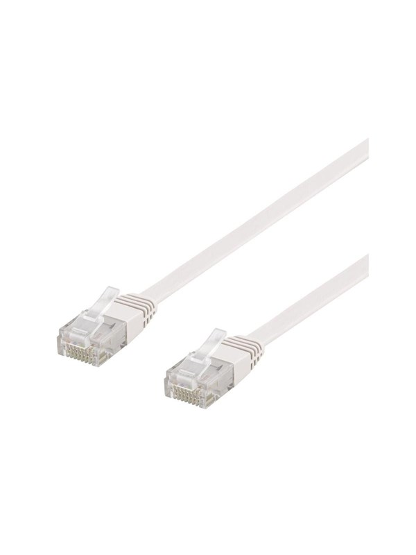 Deltaco TP-615V-FL - patch cable - 15 m - white - Hvit - 15 meter