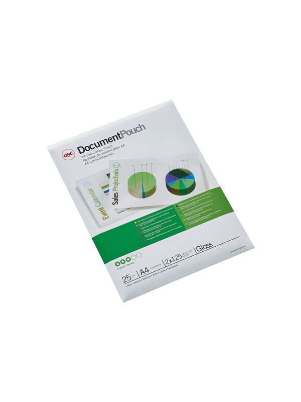 GBC Lam Pouch - 25-pack - glossy - 216 x 303 mm - lamination pouches