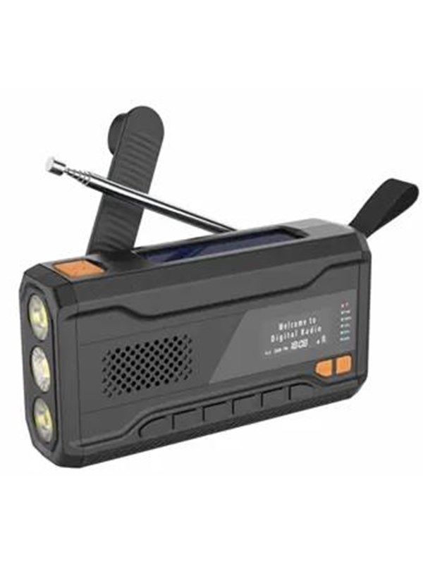 DENVER SCD-2033 - Emergency Radio - Solar - Dynamo - 2000mAh Powerbank - DAB/FM - Svart