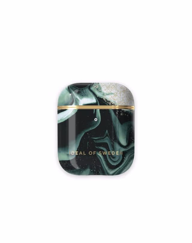 Printed AirPods Case Golden Olive Marb